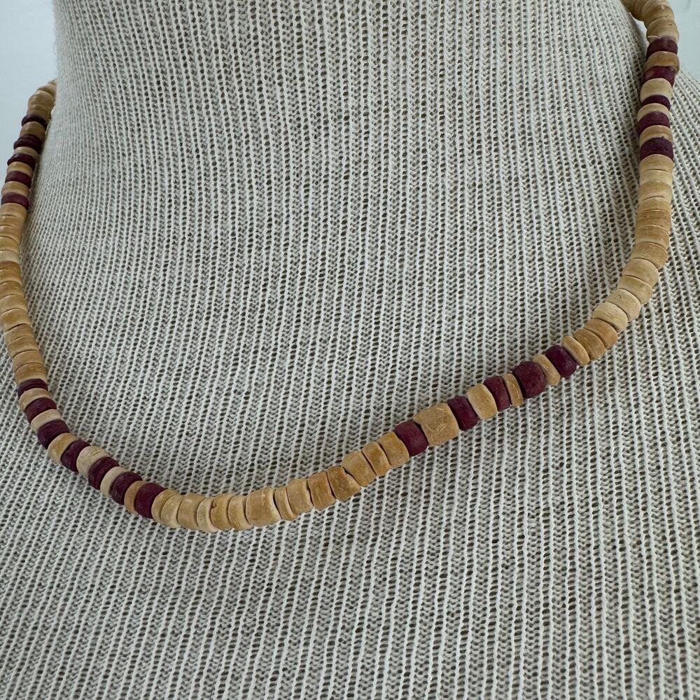 Y2K Wooden beaded choker necklace